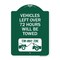 Signmission Vehicles Left Over 72 Hours Towed Tow-Away Zone W/ Car Tow Graphic Alum, 18" x 24", GW-1824-22739 A-DES-GW-1824-22739 - alternate 1